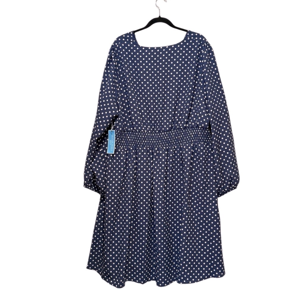 Draper James Navy Blue Polka Dot Midi Dress - Picture 5 of 15